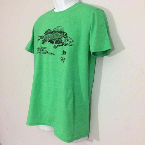 bEDO sHIRTS Fresh Fish Screenprint Graphic T-Shirt - Picture 2 of 7